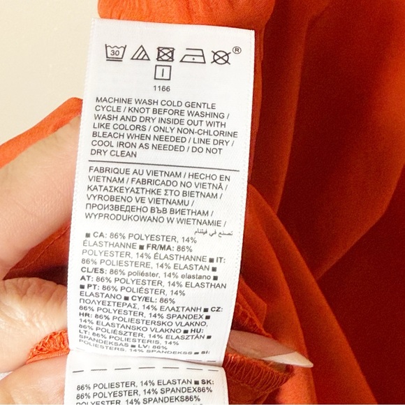 Athleta Savannah Strap Mini Athletic Tie Waist Dress Orange XS - Picture 9 of 10